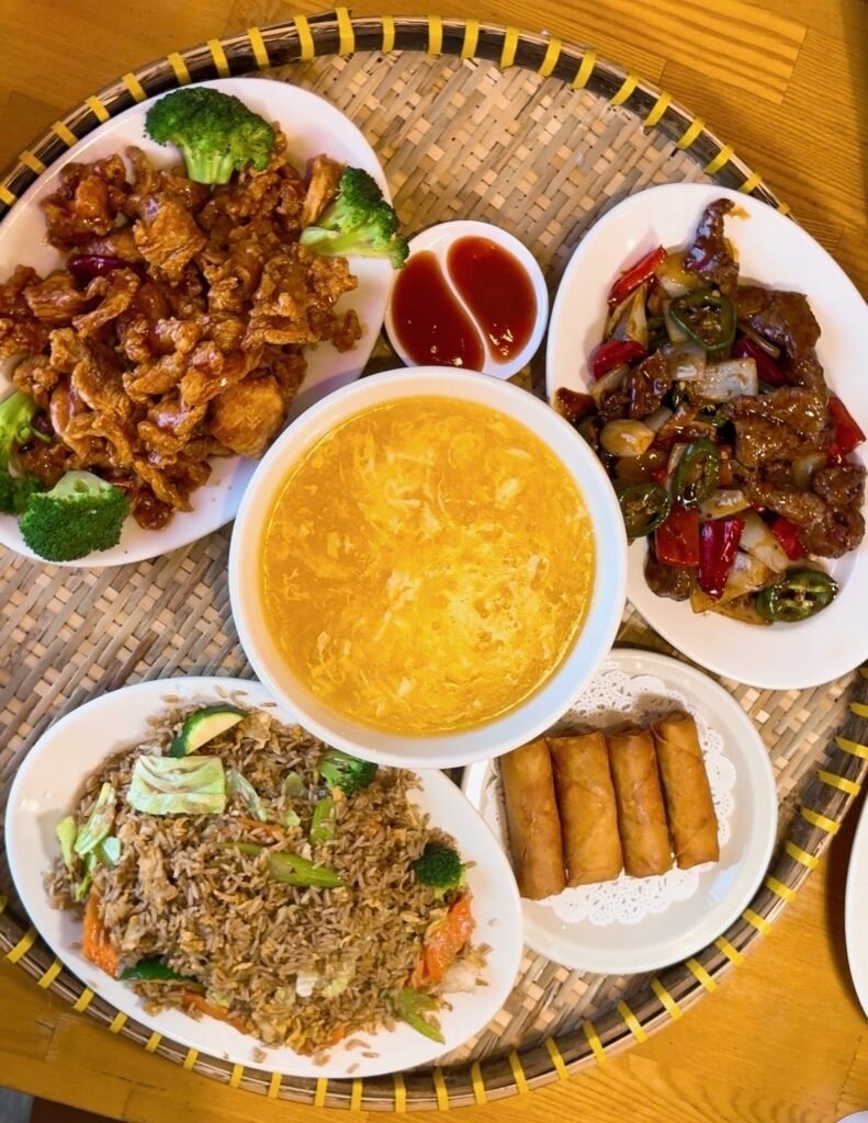 Lucky Chopsticks matches its food.